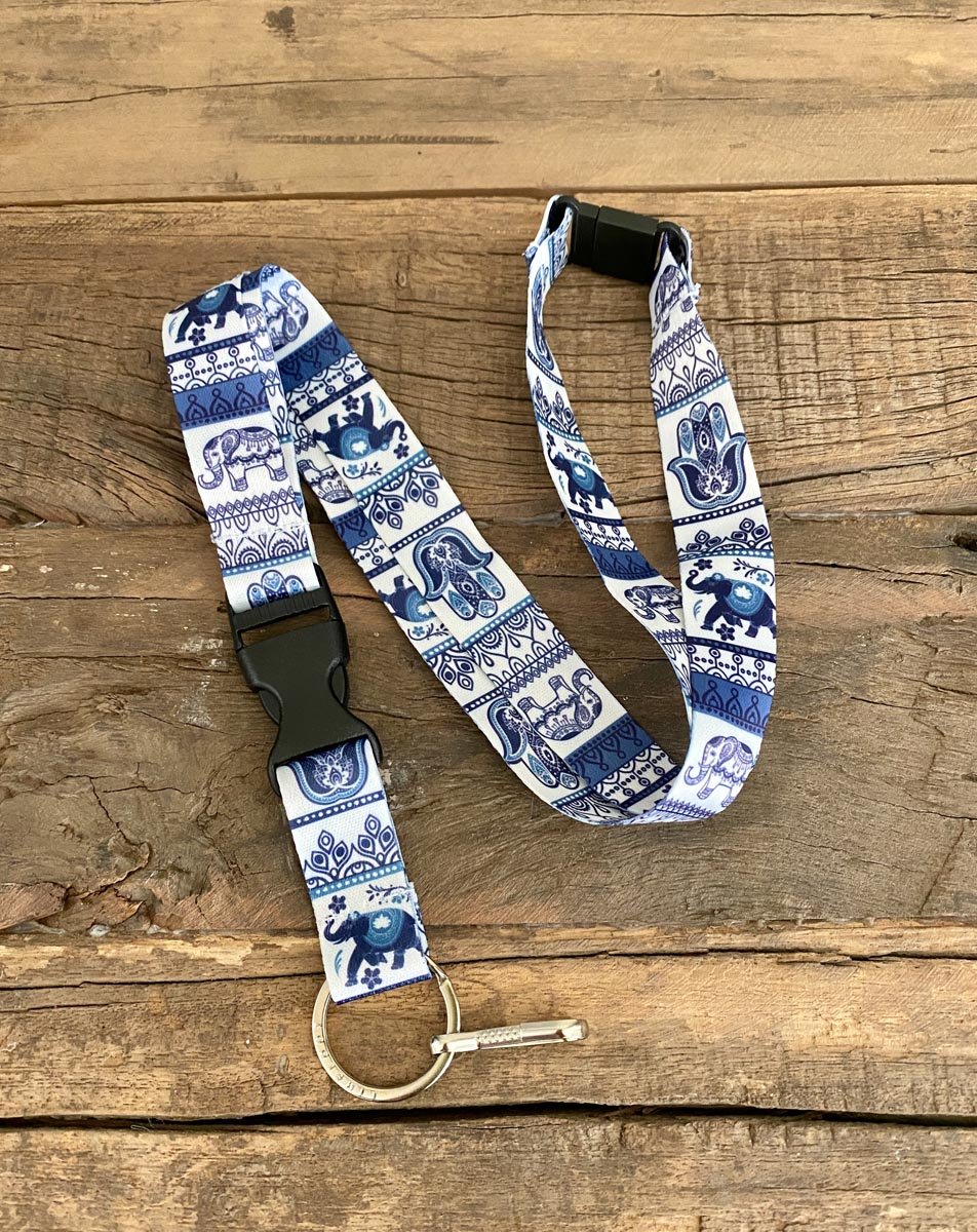 Blue Elephant Hamsa Lanyard with Breakaway - 2 - Limeloot