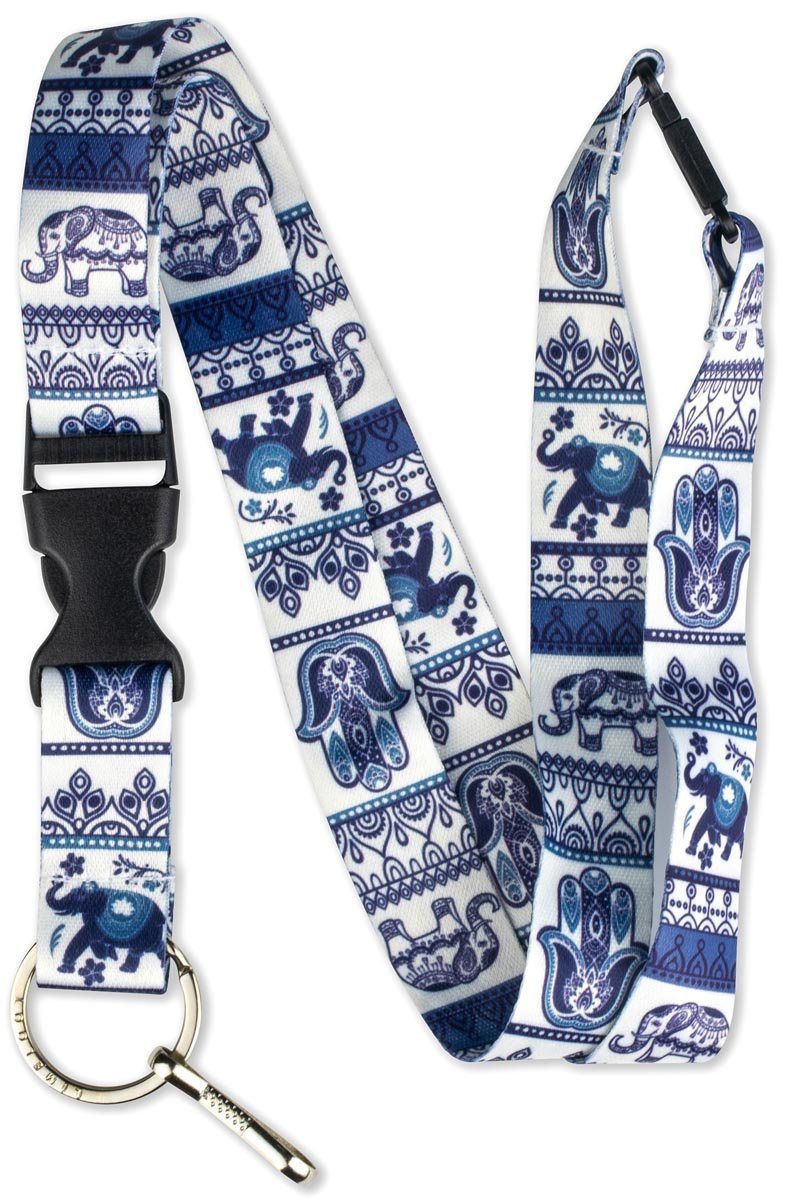 Blue Elephant Hamsa Lanyard with Breakaway - 1 - Limeloot