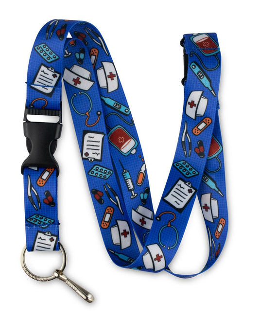 Blue Nurse Lanyard with Breakaway Clasp - 1 - Limeloot