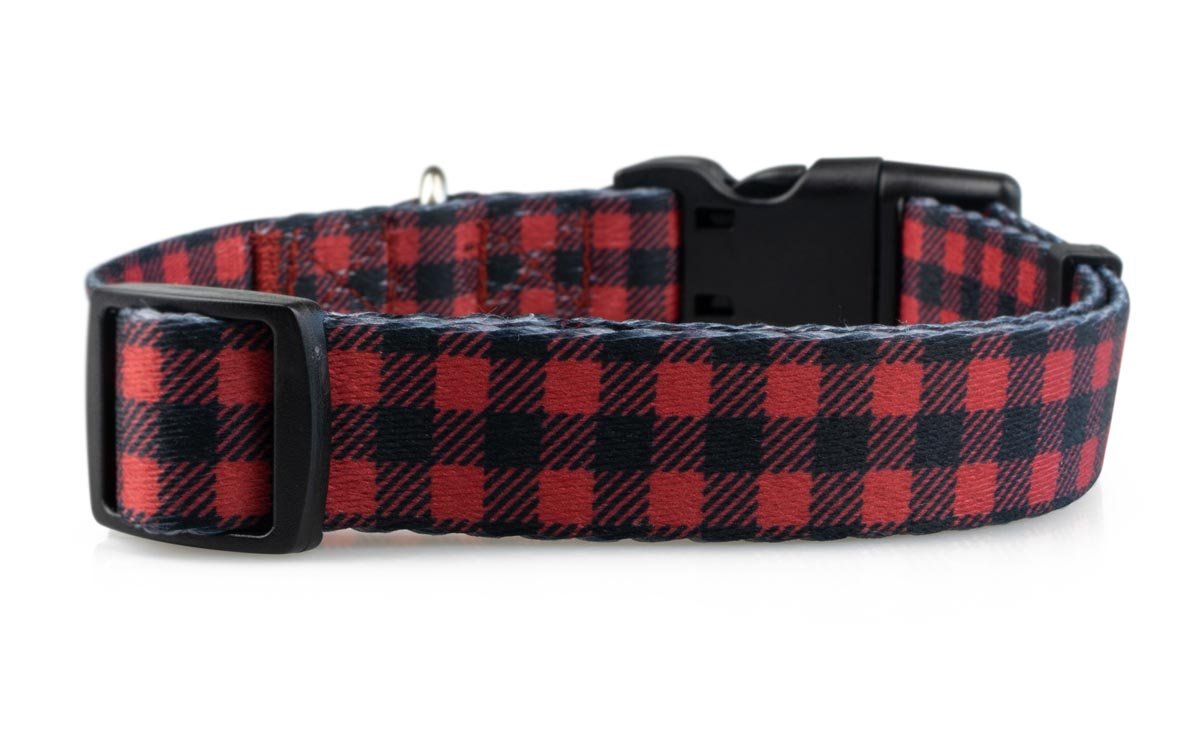 Buffalo Plaid Print Dog Collar - 2 - Limeloot