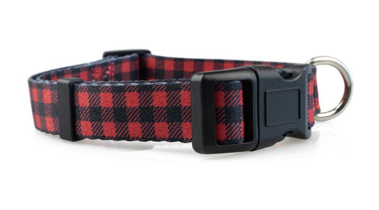 Buffalo Plaid Print Dog Collar - 1 - Limeloot