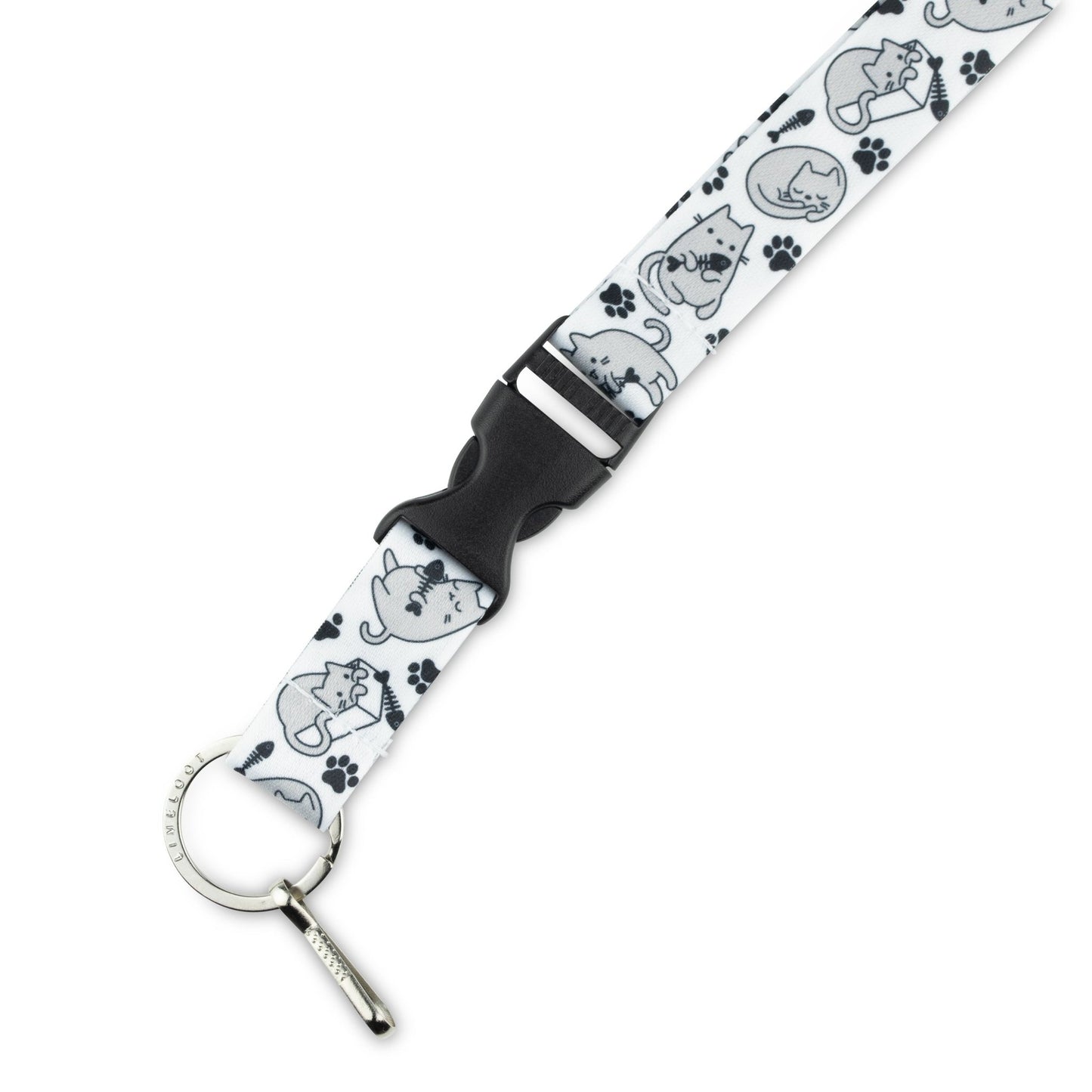 Cat Grey White Lanyard - 4 - Limeloot