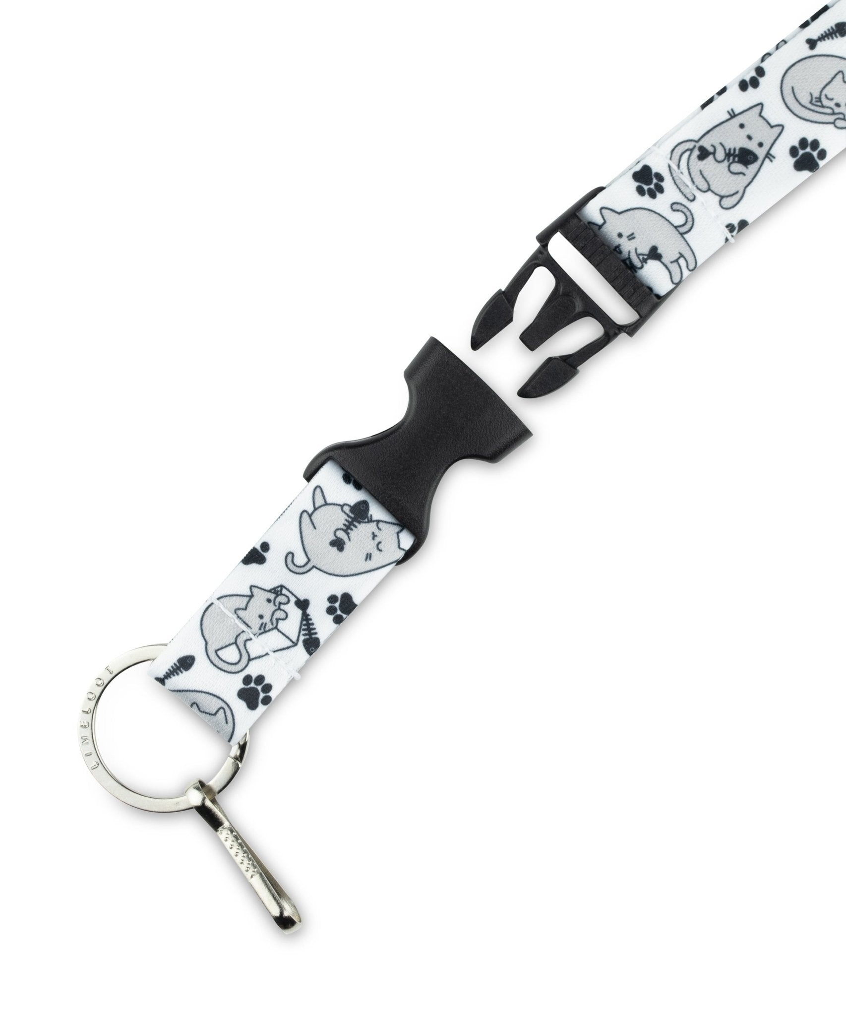 Cat Grey White Lanyard - 5 - Limeloot