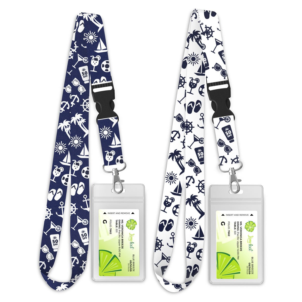 Cruise Lanyard, 2 - Pack Nautical Theme, Navy White - 1 - Limeloot