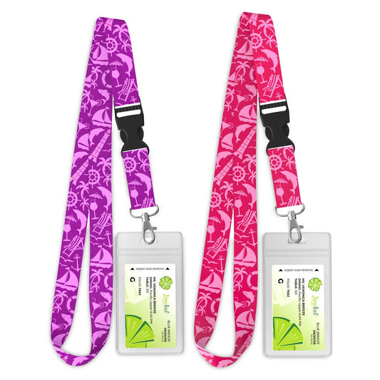 Cruise Lanyard, 2 - Pack Nautical Theme, Pink Purple - 1 - Limeloot