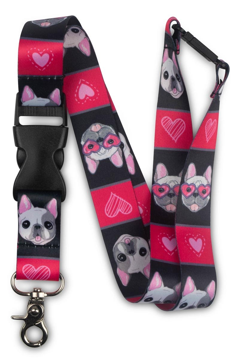 French Bulldog Lanyard, 1 inch Wide - 1 - Limeloot