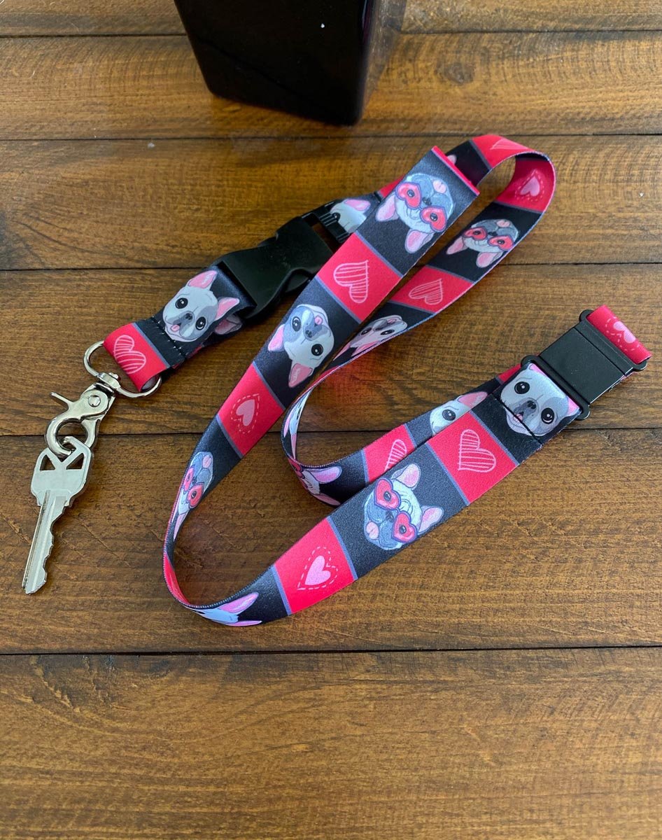 French Bulldog Lanyard, 1 inch Wide - 2 - Limeloot