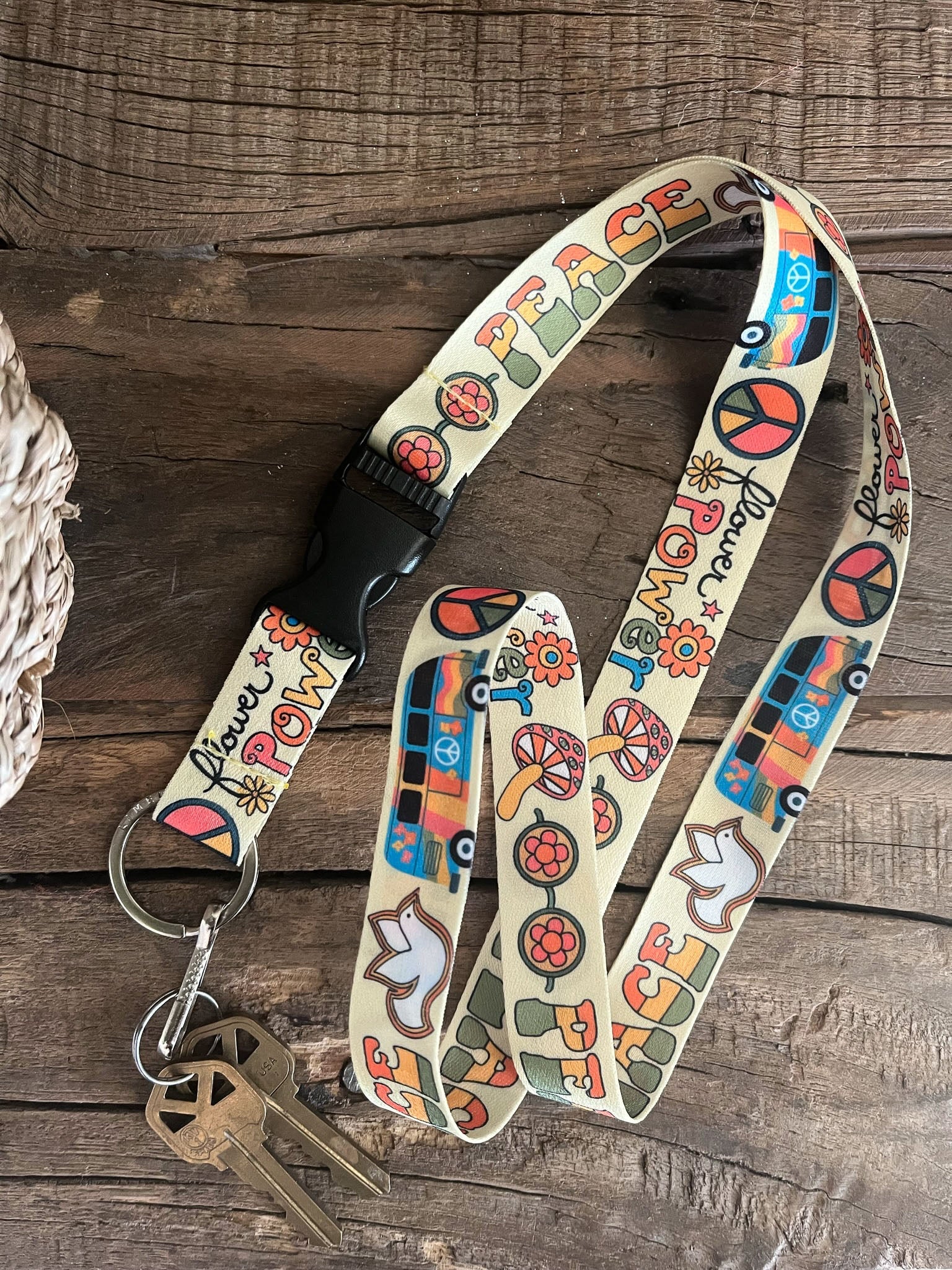 Hippie Lanyard - 60s 70s Theme - 4 - Limeloot